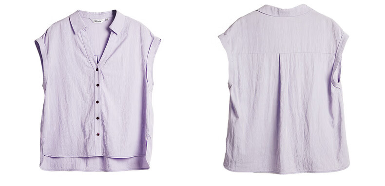 Olrain Lazy Design Short Sleeve Shirt Women's Summer New Elegant Cardigan Top Purple M 6