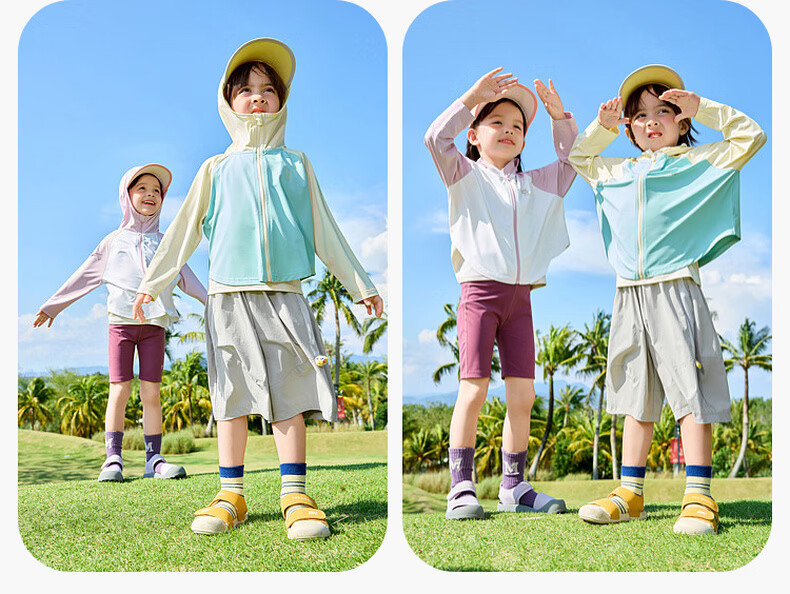 Dudu Kids UPF50+ Children's Summer Sun Protection Jacket Baby Coat Summer Cooling Boys Clothing Cocktail Green 80 17