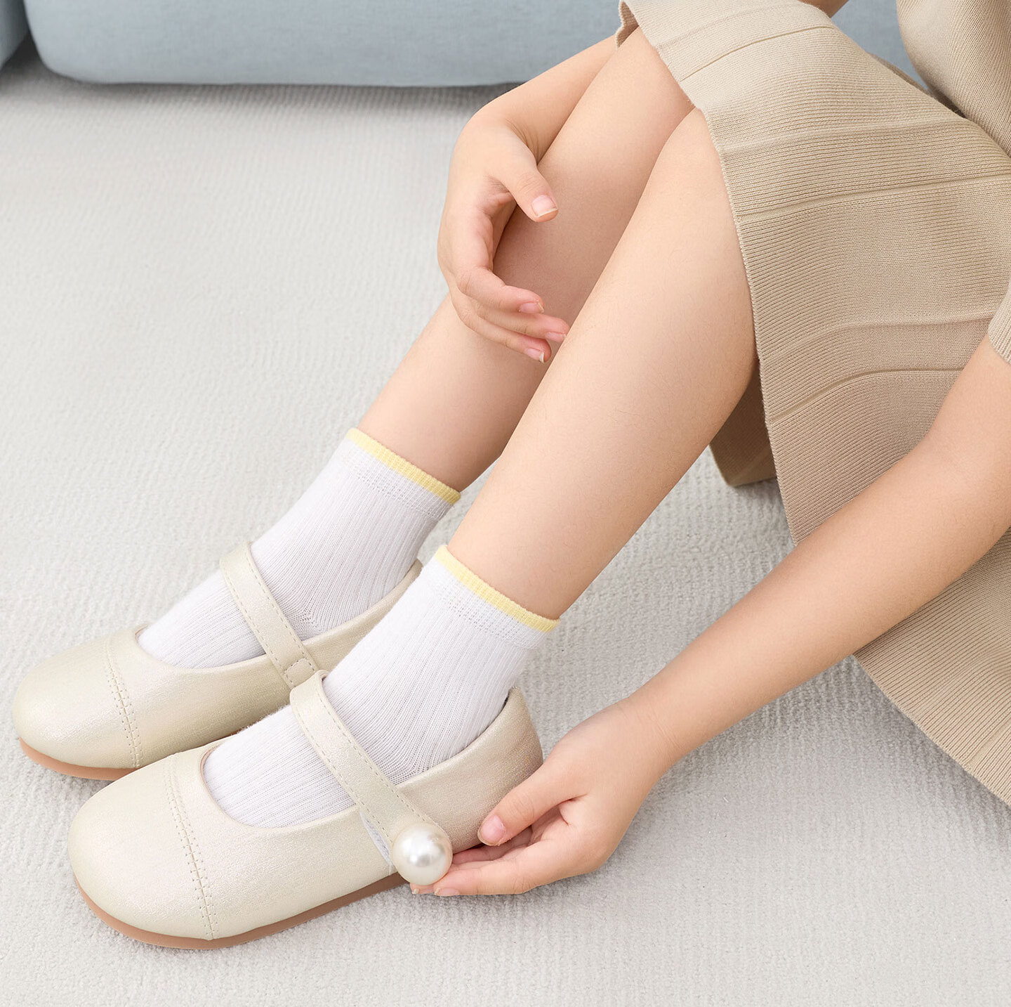 Mianzhuwu Children's Socks Girls Spring Summer Thin Breathable 100% Pure Cotton A-Class Cute Seamless Student Mid-Calf Socks 5 Pairs 2