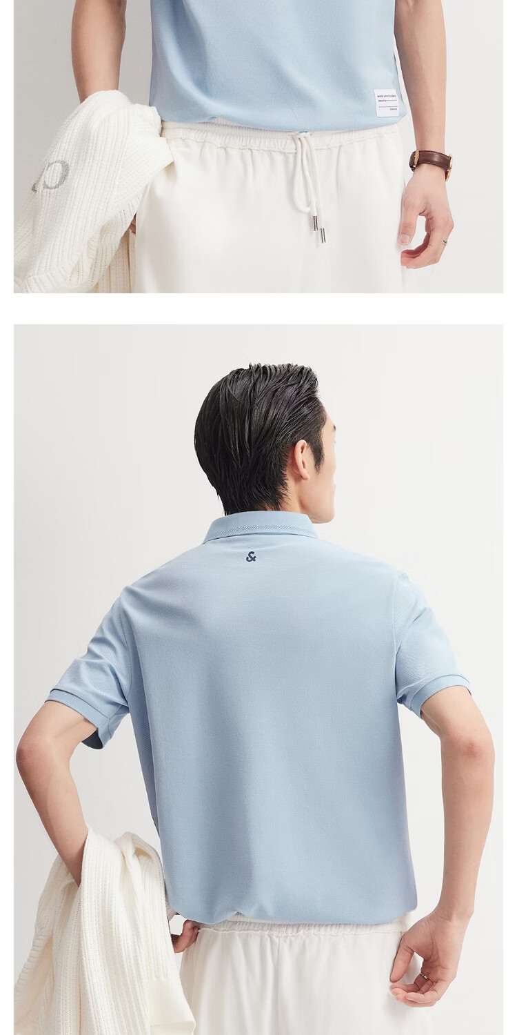 JACK&JONES Cool Touch Men's Spring Polo Shirt Fashion Loose Fit Polo Collar Comfortable Trendy Short Sleeve 226106025 18
