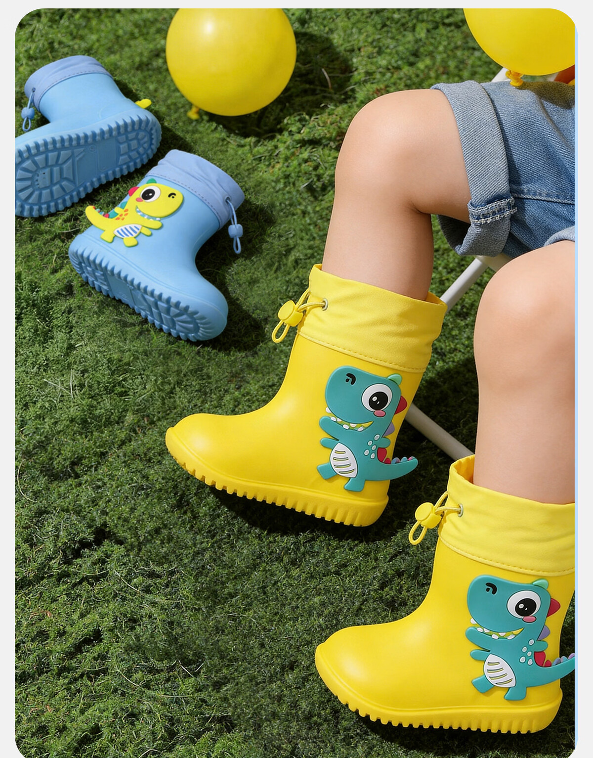 Sweet Baby Kids Waterproof Non-Slip Rain Boots for Toddlers Boys and Girls Durable School Water Shoes 21