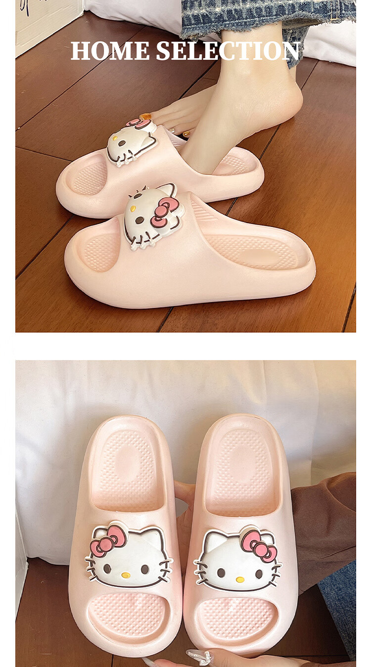 AILAIJIA Hello Kitty Collaboration Women's Home Slippers Bathroom Slippers Summer Cute Girls Slippers Pink Size 40-41 7