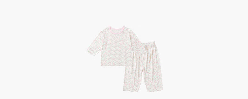 Dudu Kids Summer Pajama Set Baby Skin-Friendly Two-Piece Boys Girls Homewear Air Conditioning Clothes Pink 110 9