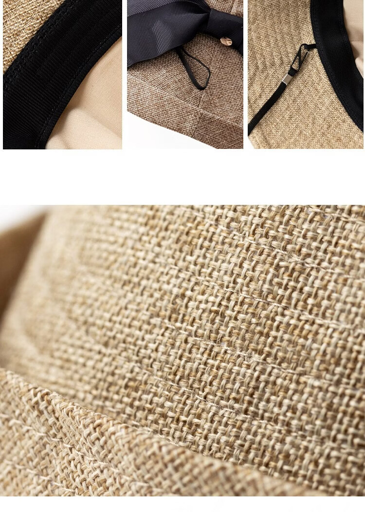 Lagur Lightweight Paper-Feel Japanese Hemp Edge Fisherman Hat Breathable Thin Sunshade Foldable Midnight Blue 8