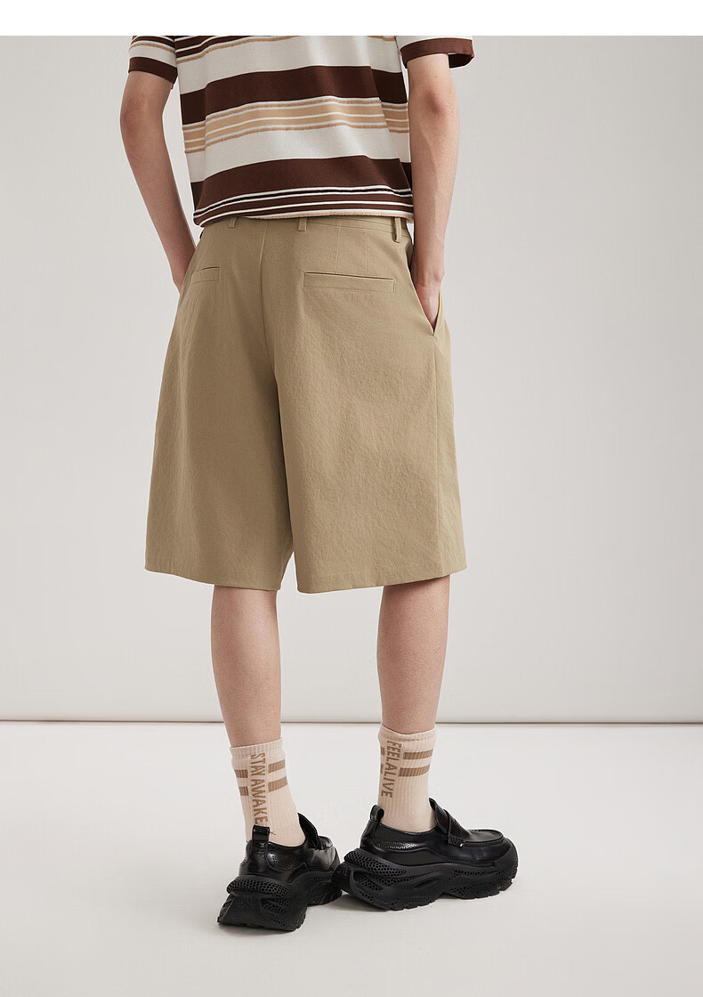 CABBEEN Cotton-Feel Hidden Twill Men's Loose Pleated Casual Shorts 2026 Spring Summer Durable Stretch Short Casual Pants 19