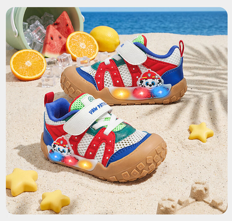 PAW PATROL 2026 Summer New Breathable Mesh Sports Casual Sandals Unisex Kids Light-Up Shoes 11