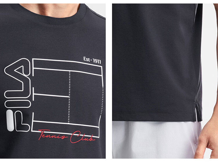 FILA Official Men's Knitted Short Sleeve Shirt 2026 Summer Tennis Sports Moisture-Wicking Quick-Dry Basic T-Shirt 9