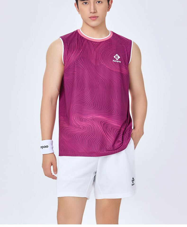 KUMPOO 26th Anniversary New Quick-Dry Breathable Sleeveless Badminton Sports Vest K261M-4057 Dark Blue S 8