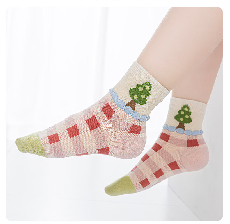 Six Finger Mouse Seamless Children's Socks Girls Spring Summer Thin Mesh Mid-Calf Cotton Socks for Baby and Older Kids 7