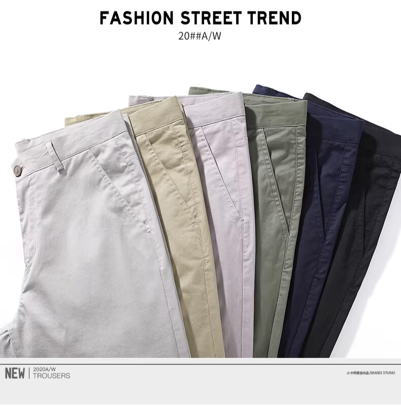 Playboy Summer Lightweight Men's Casual Pants Pure Cotton Loose Straight-Leg New Trendy Brand Versatile Stretch Trousers for Men 9