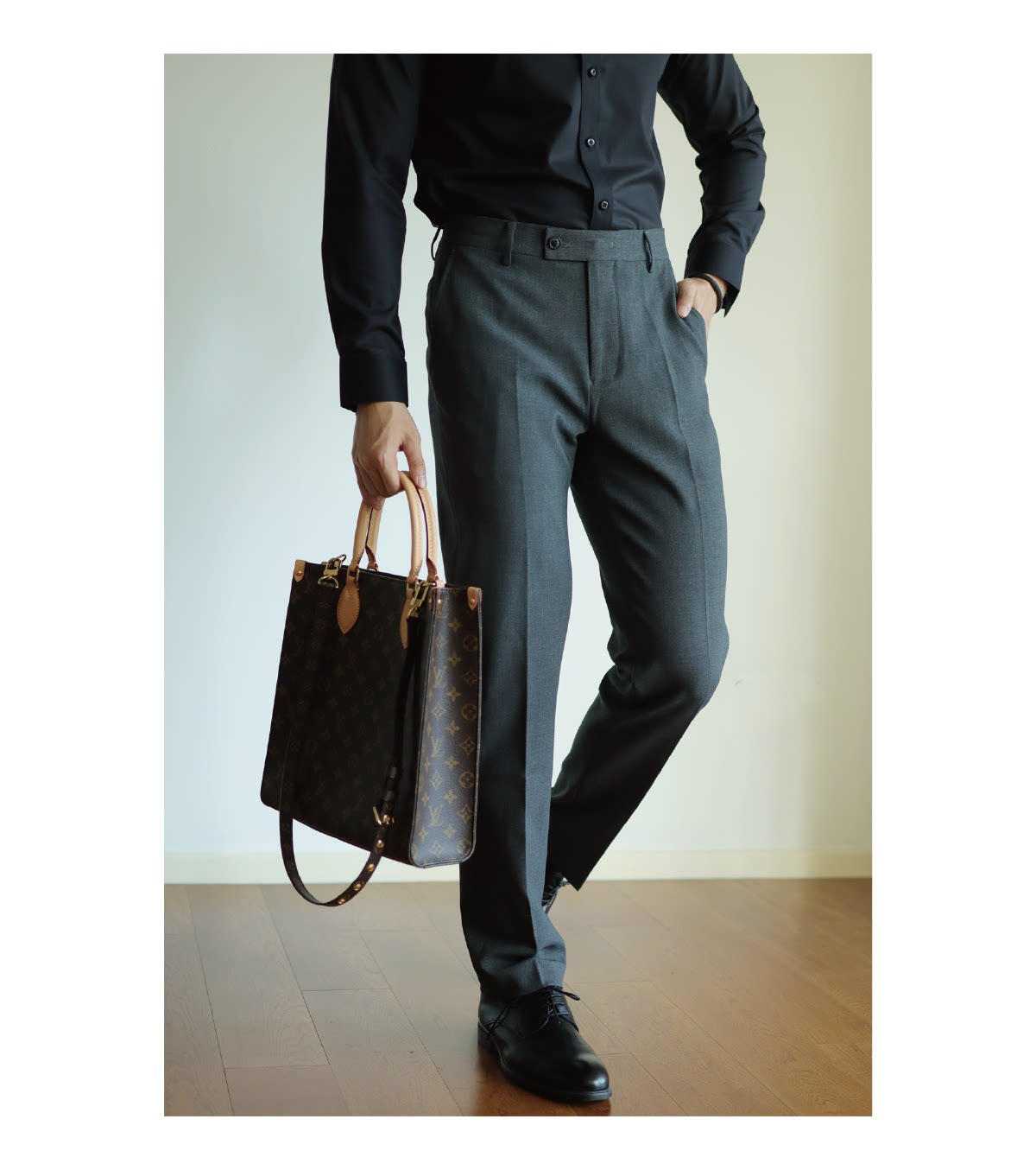 PLAYBOY Wrinkle-Resistant Non-Iron Slim Fit Stretch Breathable Straight-Leg Business Pants for Men Spring Summer All-Season 17