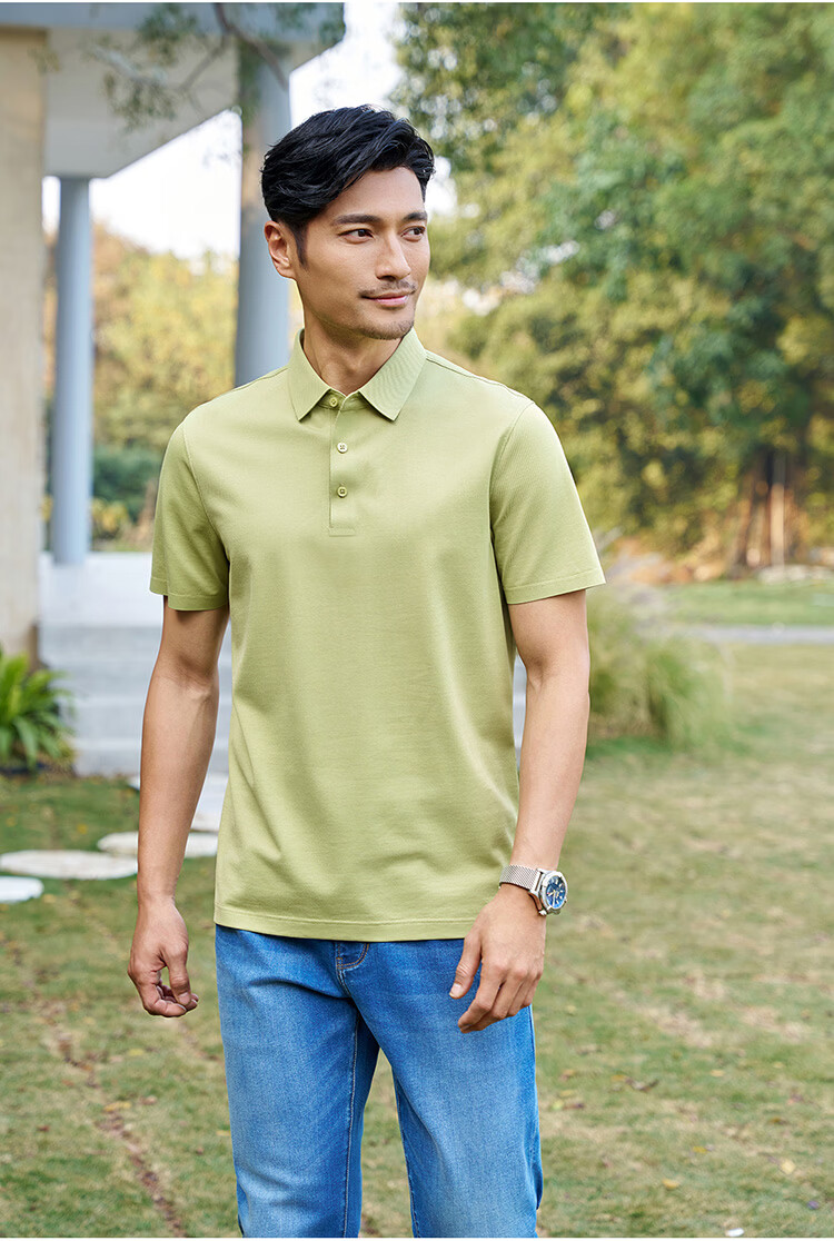 Shirt Lao Luo [Ruxin No.1 06] Short Sleeve Polo Collar T-Shirt 265X1P920S Light Gray 3XL 16