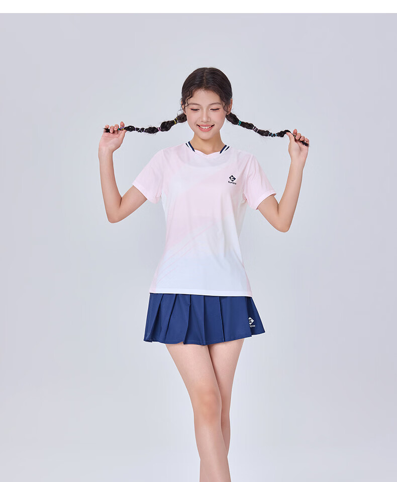 KUMPOO 26th Anniversary New Badminton Shirt Short Sleeve Comfortable Breathable K261W-1227 Women's Pink 3XL 16