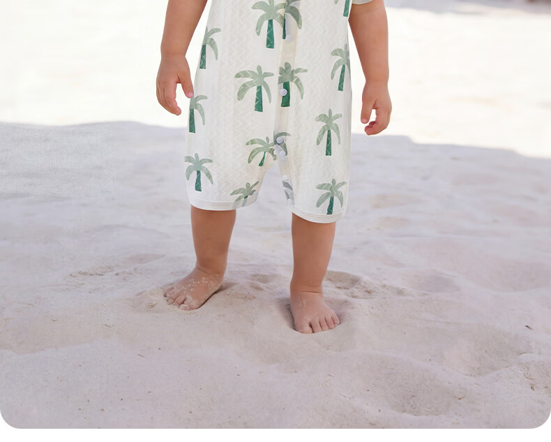 Tonglian Chuxin [Ice Silk Cotton] Baby Romper 2026 Summer New Short Sleeve Newborn Jacquard Mesh Onesie 2