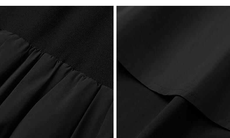 Biyinlefen [Comfort Stretch Knit Fabric] 2026 Spring Summer New Women's Crew Neck Short Sleeve Dress 07 Black M 15