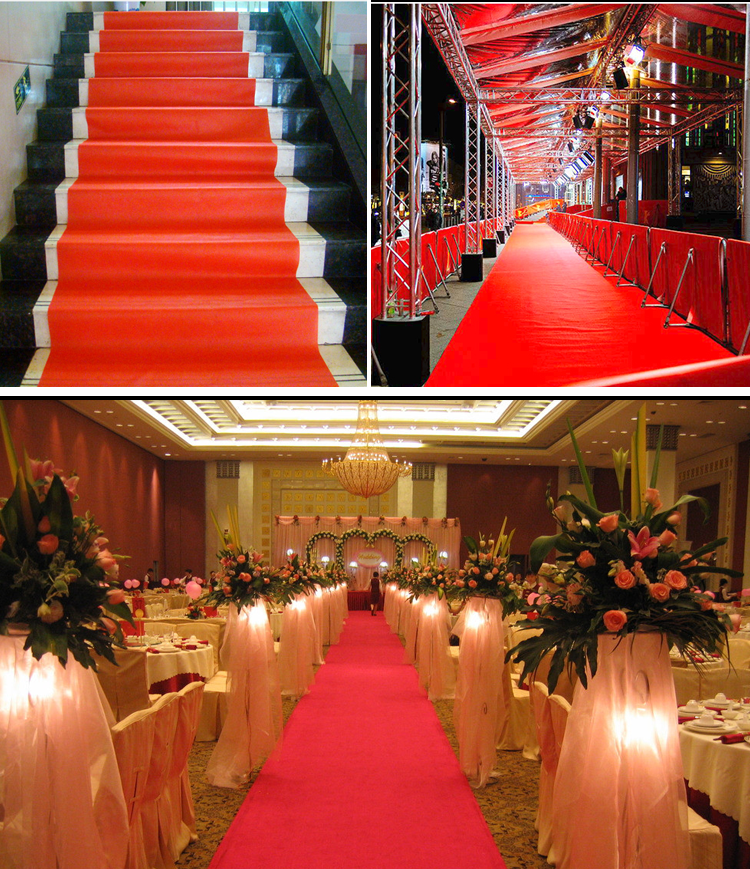 慷曦红地毯一次性迎宾婚庆迎宾结婚展会舞台开张庆典红地毯拉绒办公室