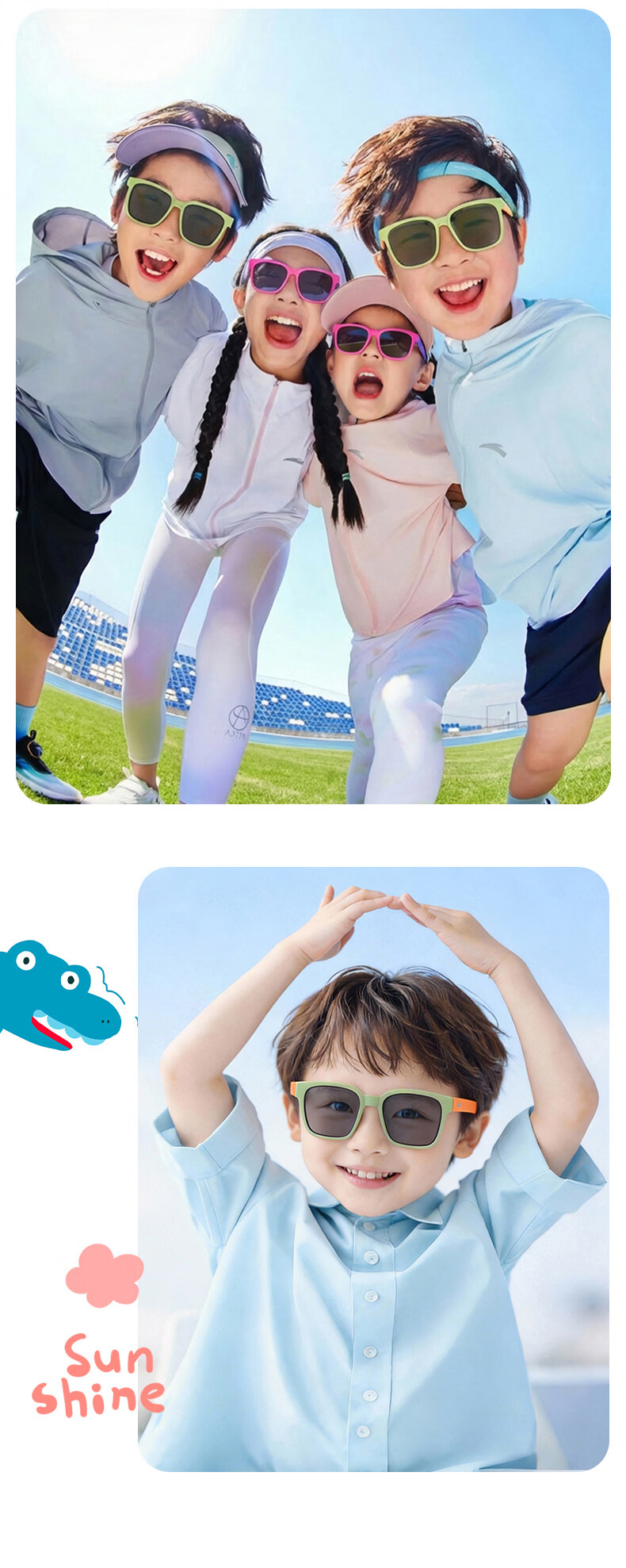 Hieyes Kids Foldable Polarized Sunglasses UV Protection Skin-Friendly Durable Baby Safety Shades 5