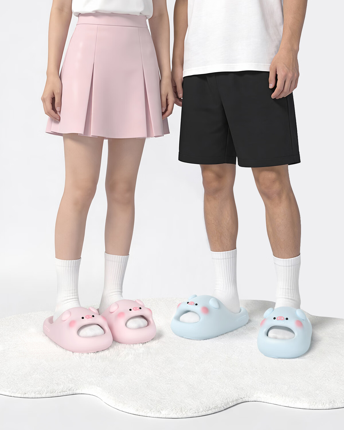 Chikoku Cute Pink Pig Cartoon Slippers Women Summer Home Thick Sole Non-Slip Couple Outdoor Sandals Men 20