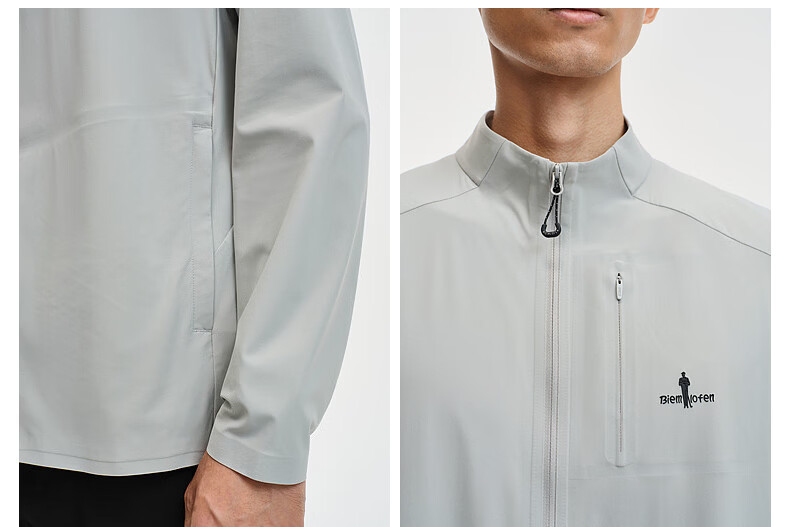 Biyinlefen [Green Jacket Cooling Sun Protection] 2026 Spring New Men's Outdoor Sports Casual Commuter Stand Collar Knit Jacket 15