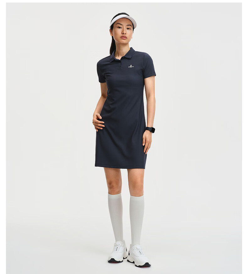 Biyinlefen [Cool Breeze Dress] 2026 Summer New Women's Outdoor Casual Solid Color Cooling Waist Slimming Mid-Length POLO Dress 7