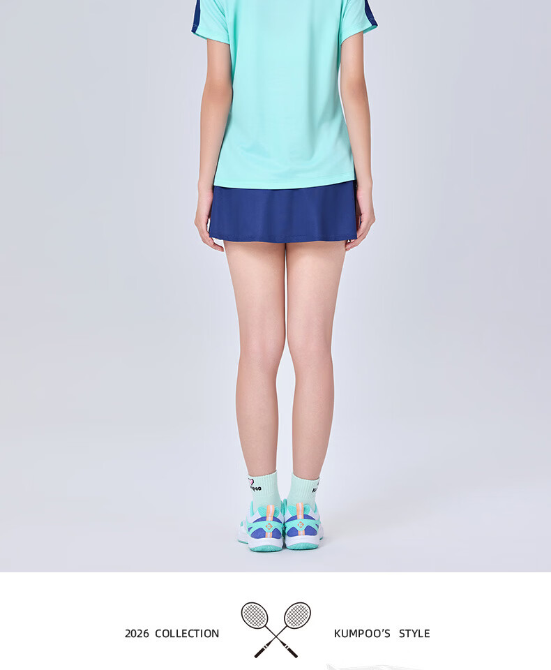 KUMPOO 26th Anniversary New Badminton Skirt Sweat-Absorbing Quick-Dry Breathable Skirt K261W-7063 Dark Blue S 12