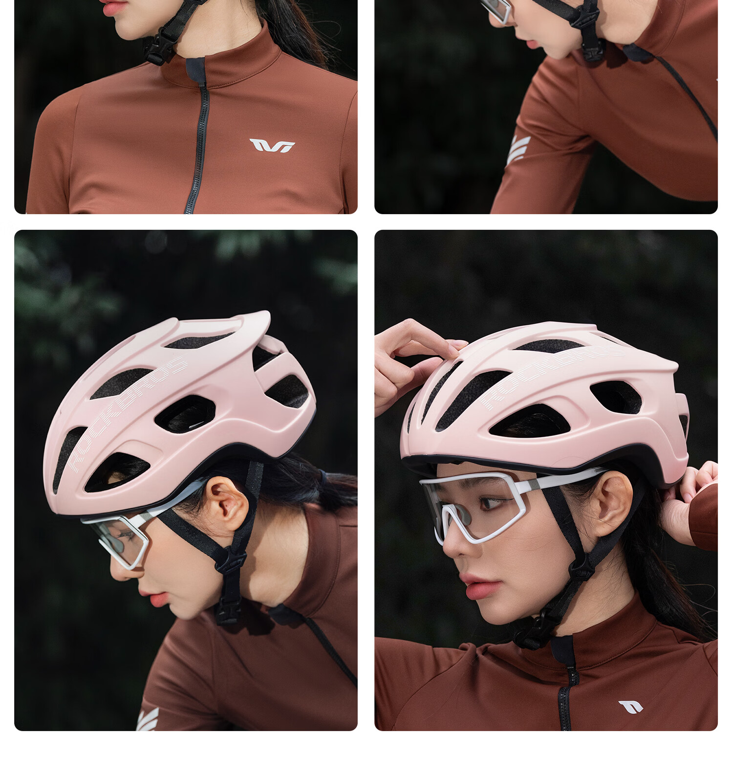 Rockbros Integrated Bicycle Helmet Cycling Helmet Mountain Road Bike Safety Helmet Unisex White Matte - L 19