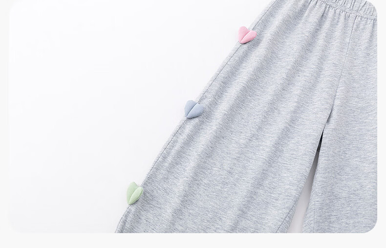 Dudu Kids 100% Cotton Girls' Mosquito-Repellent Pants Summer Lightweight Children's Casual Pants Light Gray Size 100 18