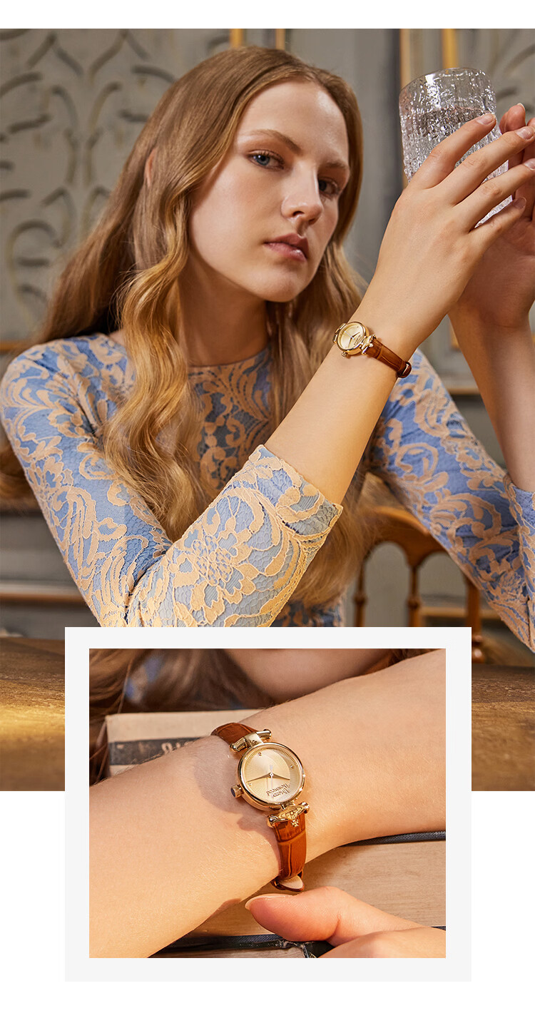 Vivienne Westwood Women's Leather Strap Watch, Birthday Gift for Girlfriend, Valentine's Day Present VV168GYTN 5