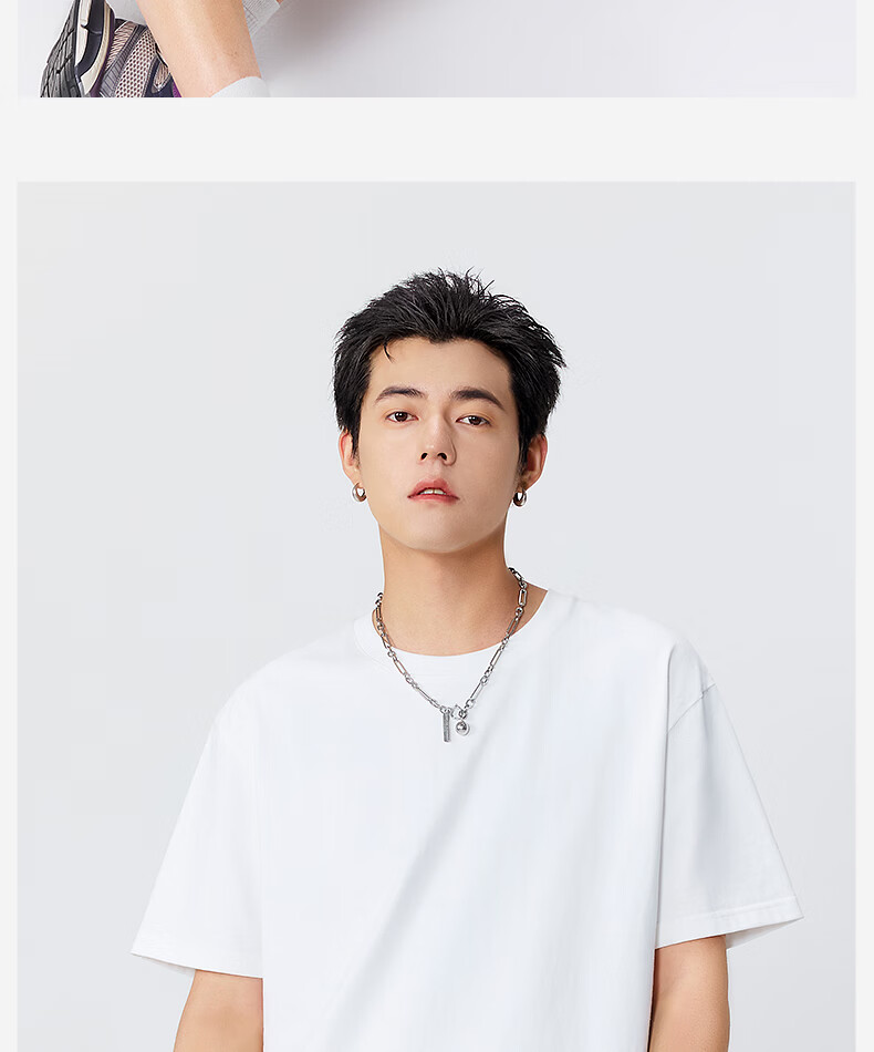 MINISO White Short Sleeve Men's Summer Pure Cotton T-Shirt Solid Basic Unisex Half Sleeve Z White S 13
