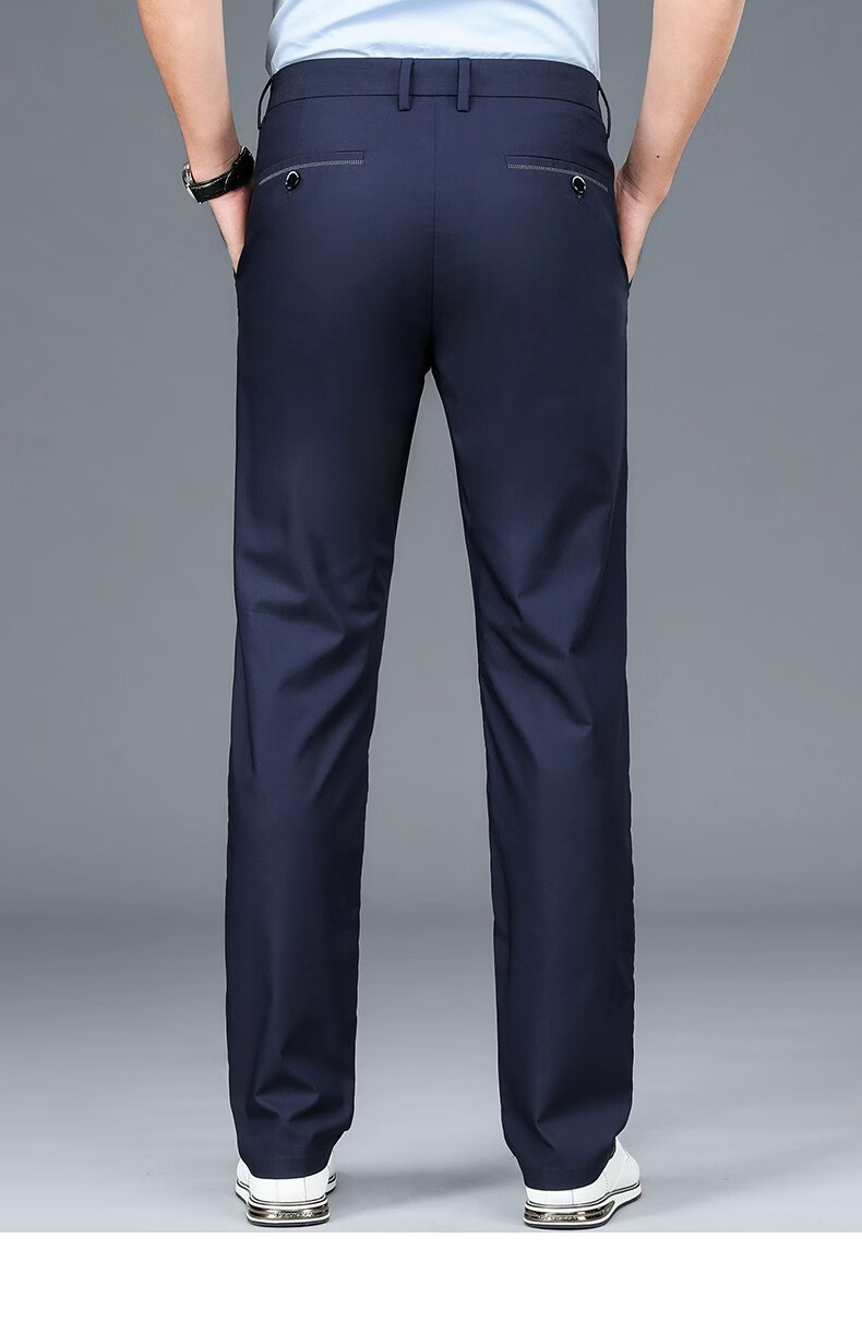 PLAYBOY Men's Business Straight Loose Fit Dress Pants 2026 Spring Summer Thin Casual Trousers Commuter Pants 10
