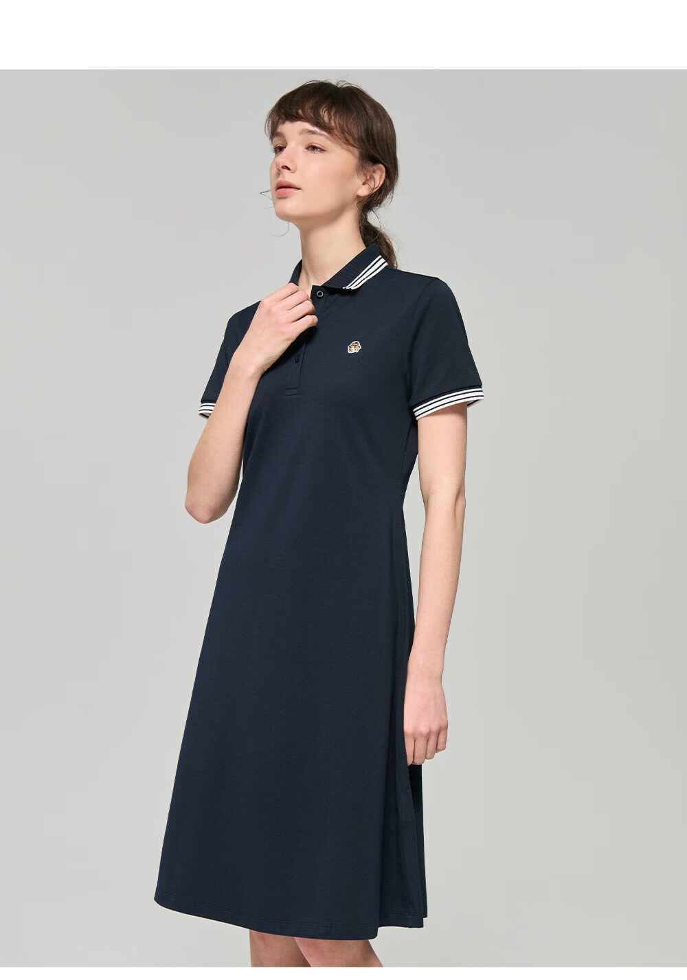 HAZZYS Women's 2026 Summer PHIZ Series Color-Block Edge Casual Dress AQWSE0DBX32 8