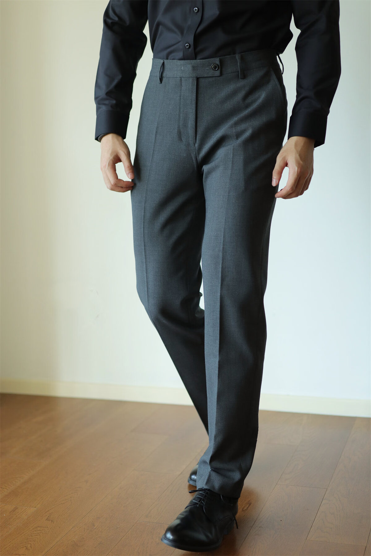 PLAYBOY Wrinkle-Resistant Non-Iron Slim Fit Stretch Breathable Straight-Leg Business Pants for Men Spring Summer All-Season 38
