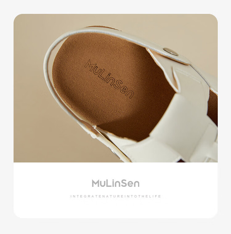 Mulinsen Women’s Rome Hollow Summer Sandals Dual-Wear Clogs Birkenstyle Sandals Beige 37 7