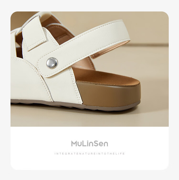 Mulinsen Women’s Rome Hollow Summer Sandals Dual-Wear Clogs Birkenstyle Sandals Beige 37 8