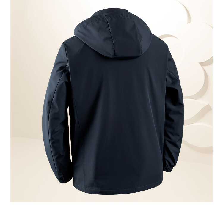 MONTAGUT Men's Jacket Hooded Removable Mulberry Silk Modal Autumn Water-Repellent Wrinkle-Free Windbreaker 12