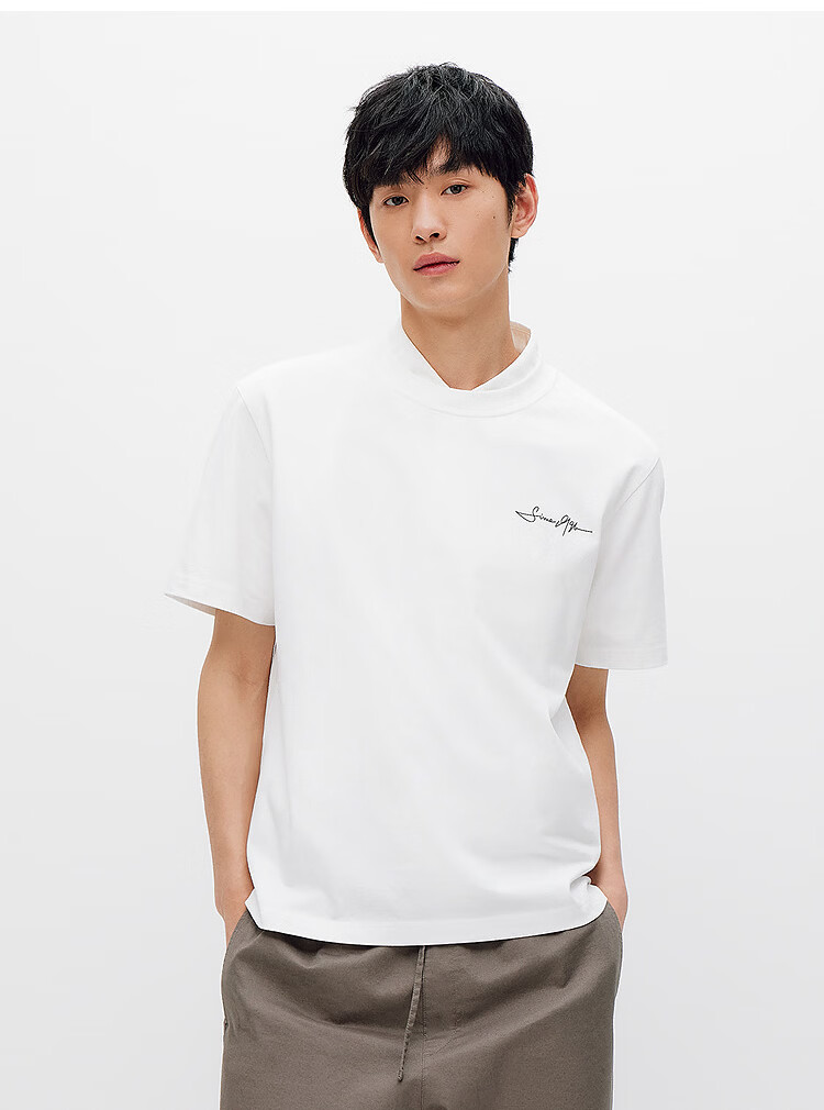 Semir Mall Edition | Men's Summer Short Sleeve T-Shirt Handwritten Style Letter Print Knitwear 2026 Pure Cotton 101326100116 15