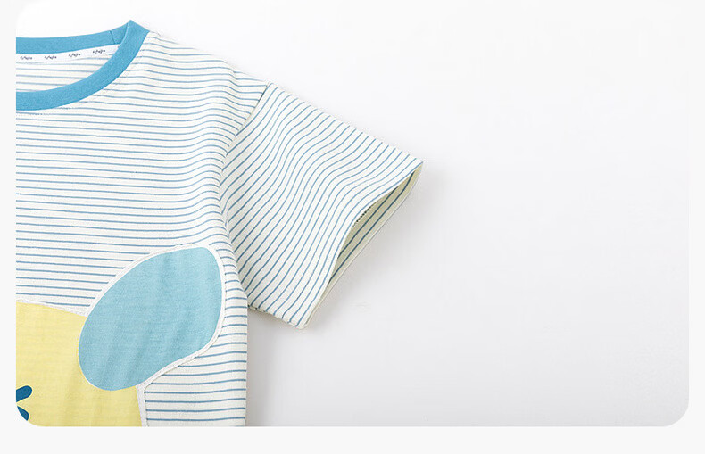 Dudu Kids Cartoon Summer T-Shirt Boys Short Sleeve Cotton Girls Summer Baby Lightweight Top Green Stripes Size 80 19