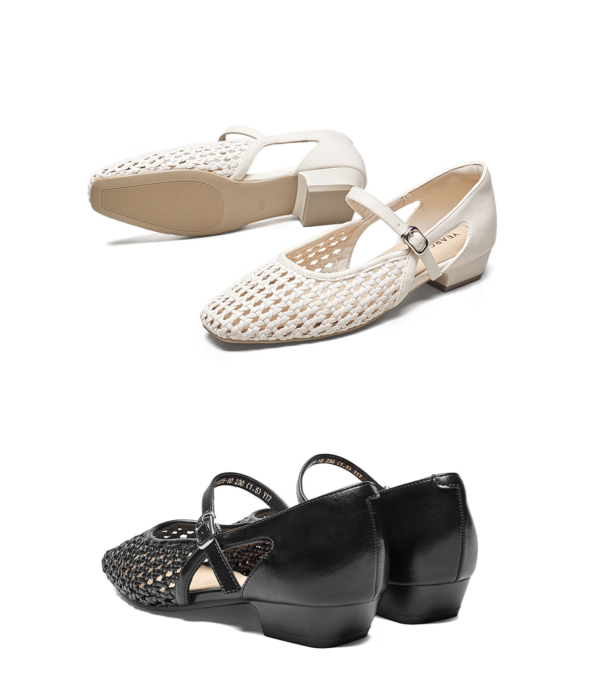 Eierkang 520 Gift Hollow-out Mary Jane Low Heel Commuting Low-cut Single Shoes 29982W Black 36 9