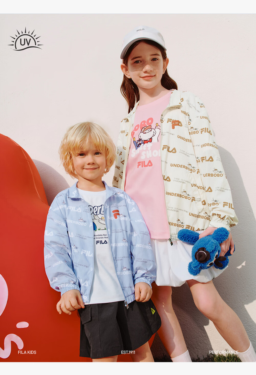 FILA x BOBO Kids All-Over Print Sun Protection Jacket 2026 Summer Boys and Girls Skin Jacket 19