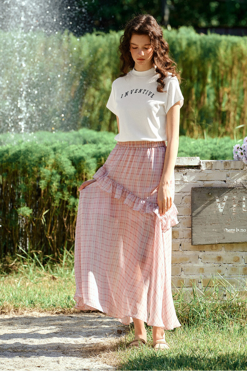 Olrain Oureier Stand Collar Letter Embroidered Short Sleeve T-Shirt Women Summer Casual Slim Fit Top White M 19
