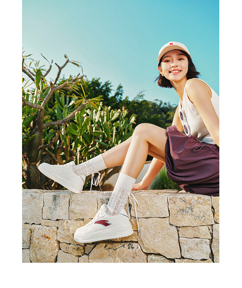 Anta Light Step V2 Lightweight Soft and Elastic Men's Sneakers Summer Breathable Couple's White Shoes Thick Sole Durable Height Increasing Casual Shoes 14