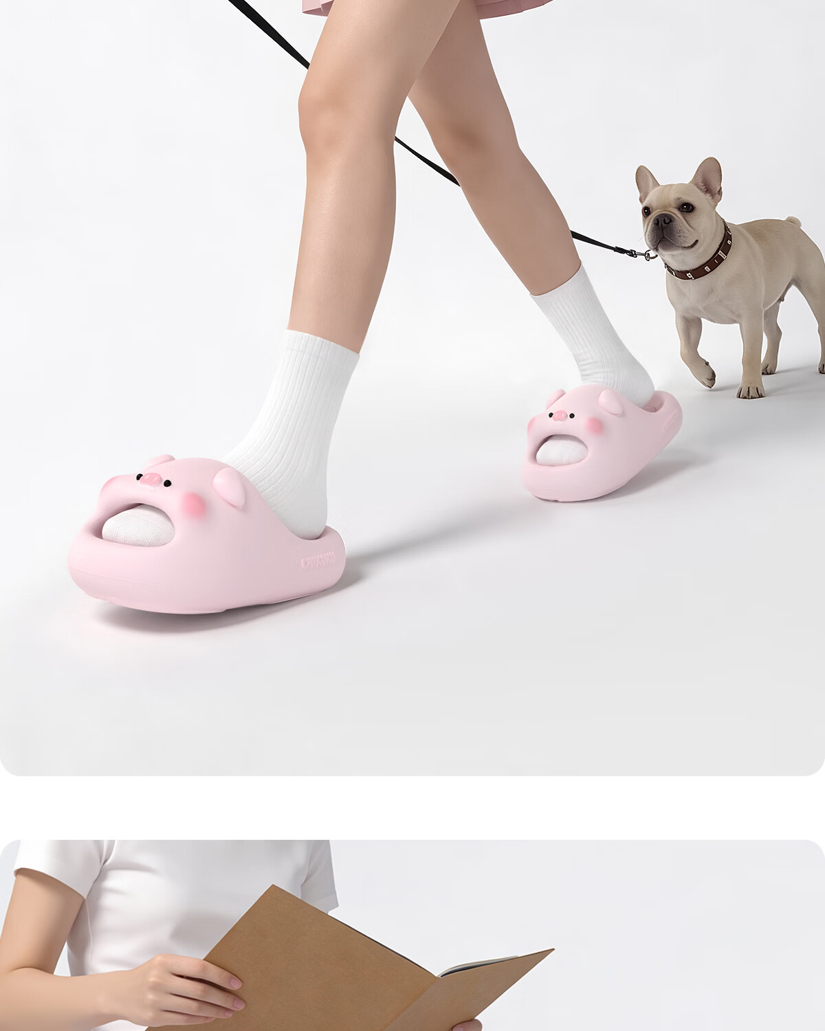 Chikoku Cute Pink Pig Cartoon Slippers Women Summer Home Thick Sole Non-Slip Couple Outdoor Sandals Men 18