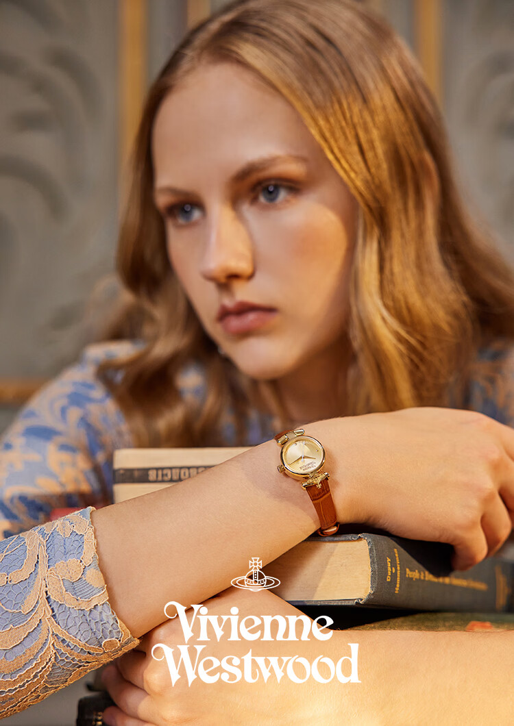Vivienne Westwood Women's Leather Strap Watch, Birthday Gift for Girlfriend, Valentine's Day Present VV168GYTN 1