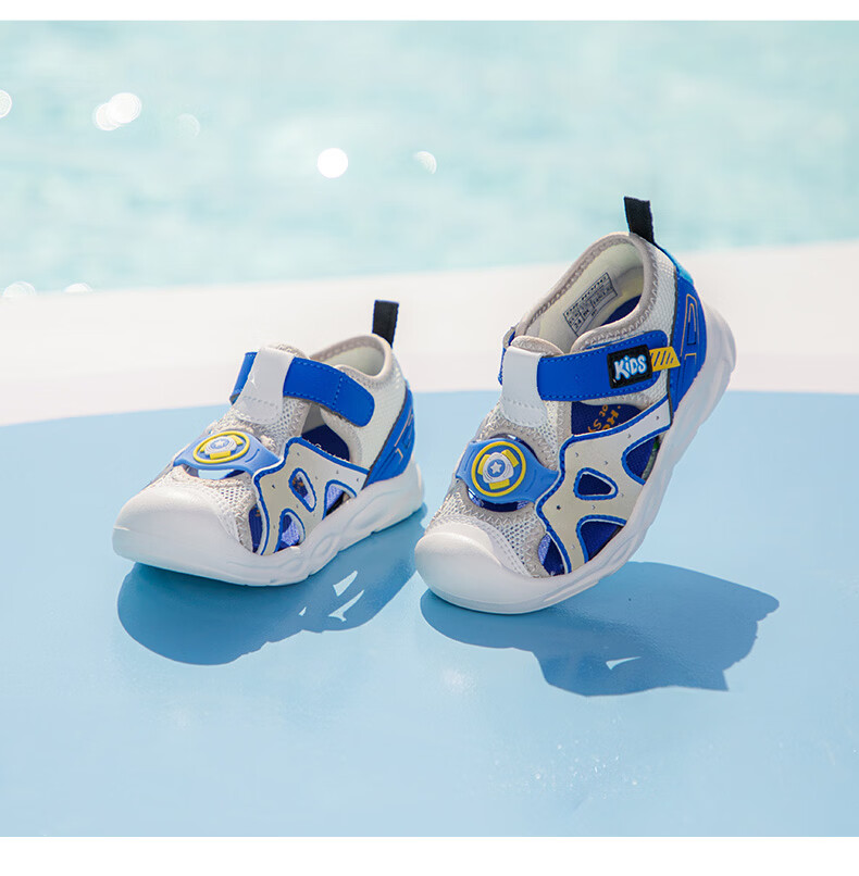 DR·KONG Toddler Walking Shoes Summer Boys and Girls Comfortable Breathable Baby Sandals 2S14A2004AM Blue/Black Size 25 9