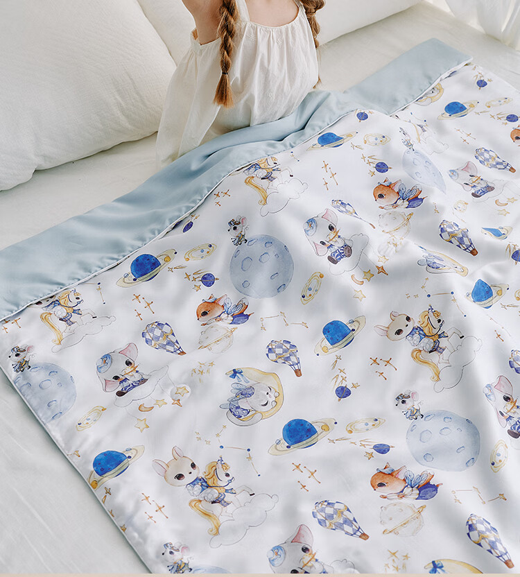 YEEHOO Washable Silk Quilt A-Class Baby Antibacterial Mite-Resistant Lenzing Tencel Lyocell Air Conditioning Summer Quilt 120*150cm 16