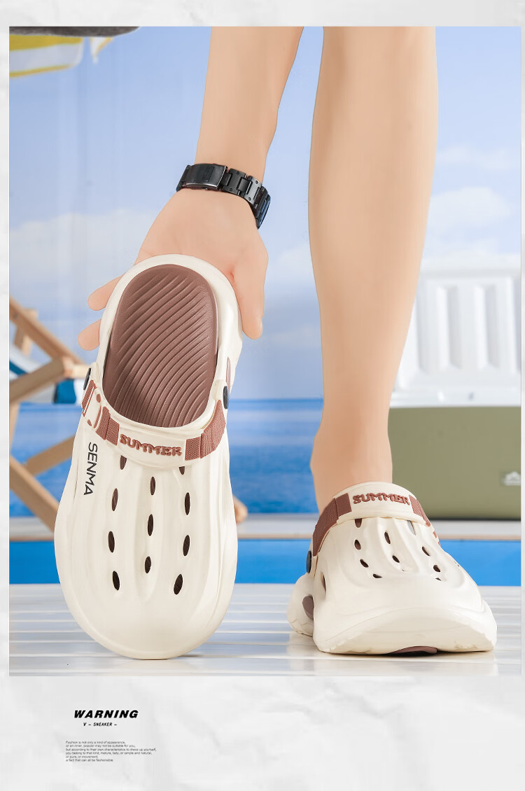 Senma Men’s Summer Outdoor Closed-Toe Sandals Non-Slip Beach Slippers Mint Green Size 44-45 6