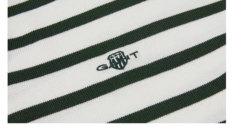 GANT Summer Men's Striped Color-Block Vintage Casual Seagull Collar Knit Polo 109-White Gray M 12