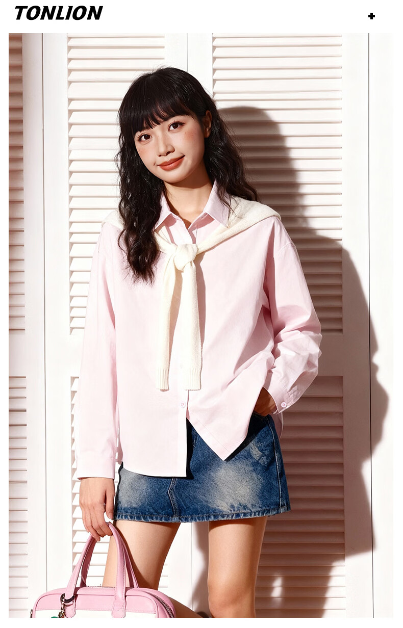 TonLion Women's Pure Cotton Shirt Spring Autumn White Long Sleeve Blouse Elegant Shoulder Cape Commuter Style 18