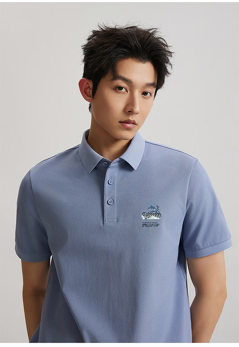 CABBEEN 200G Sorona Cool Touch Pique Polo Shirt Men National Style Bamboo Embroidery Pattern 2026 Spring Short Sleeve T-Shirt 18
