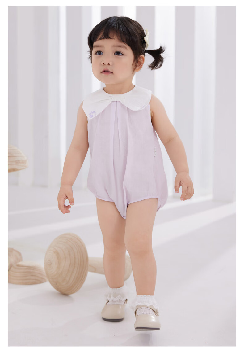 YEEHOO Baby Girls' Pure Cotton Short Sleeve Romper Bodysuit Four Seasons Thin Onesie 2